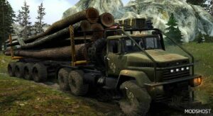 MudRunner Kraz Truck Mod: -64372 Logger V2 (Featured)