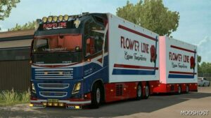 ETS2 Volvo Truck Mod: FH16 Tandem Flower Line 1.49 (Featured)