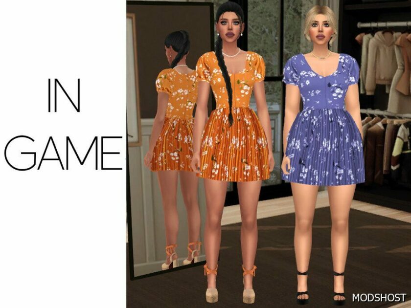 Sims 4 Female Clothes Mod: Sophie – Mini Dress (Featured)