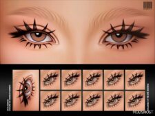 Sims 4 Eyeliner Makeup Mod: with 2D Eyelashes N328 (Featured)