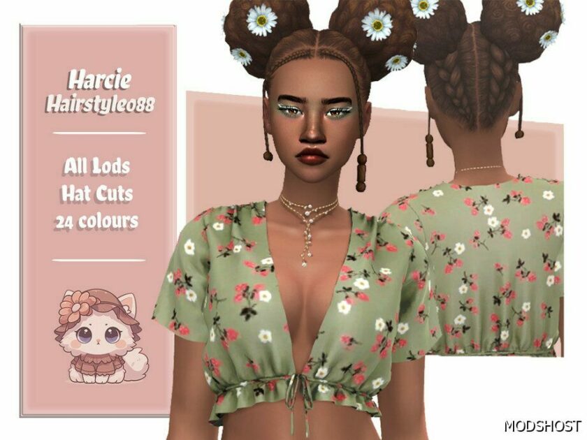 Sims 4 Female Mod: Harcie Hairstyle (Featured)