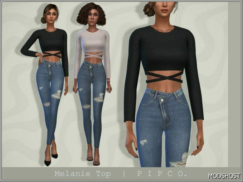 Sims 4 Everyday Clothes Mod: Melanie TOP. (Featured)