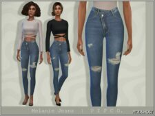 Sims 4 Everyday Clothing Mod: Melanie Jeans (Ripped). (Featured)