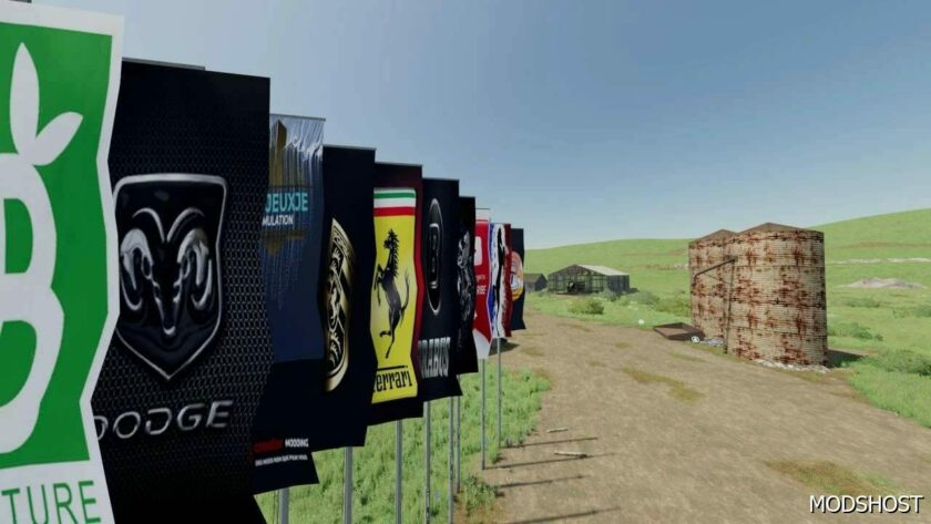 FS22 Flag Placeable Mod: Decorative Flags V1.1 (Featured)