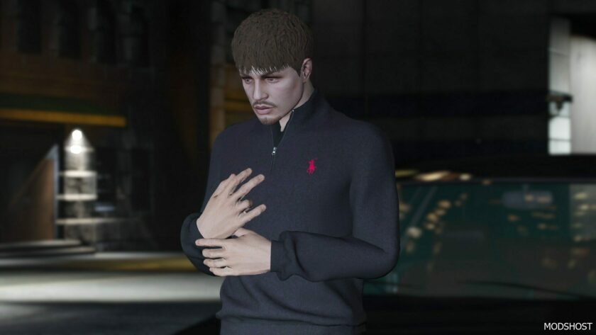 GTA 5 Player Mod: Polo Ralph Lauren Half ZIP Knit Jersey/Sweater MP Male (Featured)