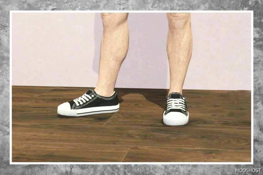 GTA 5 Player Mod: Female Fake Converse Shoes to Male (Featured)