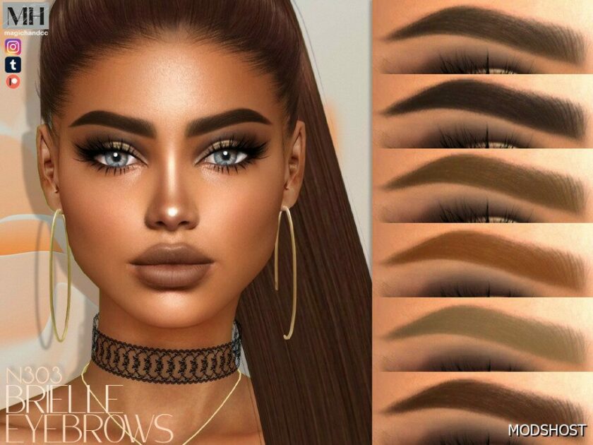 Sims 4 Eyebrows Hair Mod: Brielle Eyebrows N303 (Featured)