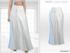 Sims 4 Female Clothes Mod: White Long Skirt (Featured)