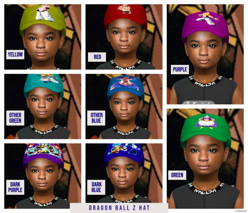 Sims 4 Kid Accessory Mod: Dragon Ball Z HAT for Kids Boys and Girls (Featured)