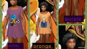 Sims 4 Clothes Mod: Dragon Ball Z Night Gown (Featured)