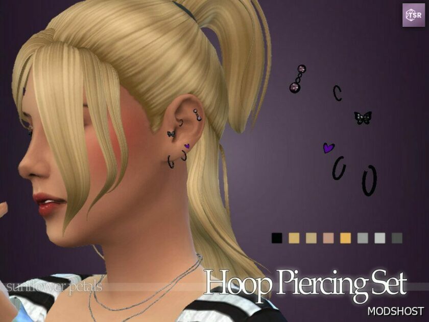 Sims 4 Female Accessory Mod: Hoop Piercing SET (Featured)