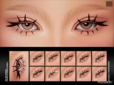 Sims 4 Female Makeup Mod: Maxis Match 2D Eyelashes N95 (Featured)