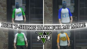 GTA 5 Player Mod: Bfdi T-Shirts Pack for MP Males GTA V (Image #2)