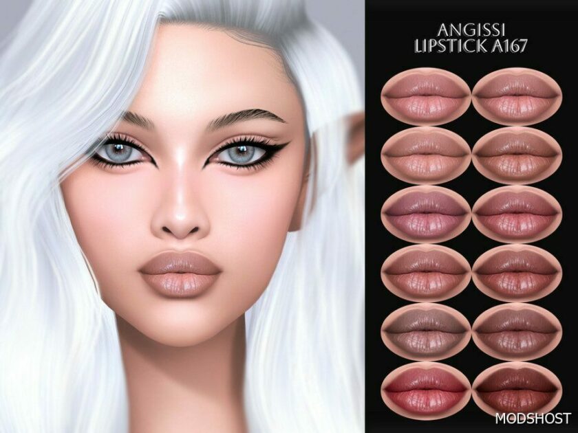 Sims 4 Female Makeup Mod: Lipstick A167 (Featured)