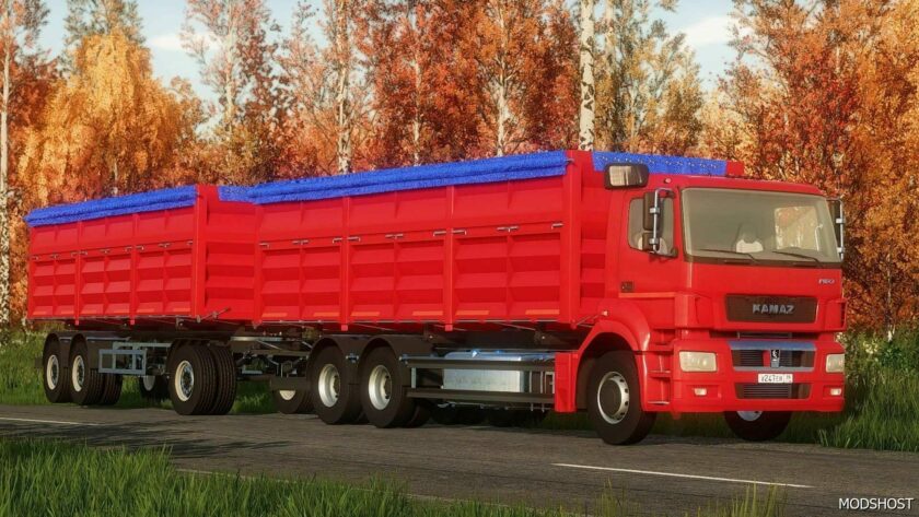 FS22 Kamaz Truck Mod: -5490 Tandem & Prisep Trailer (Featured)