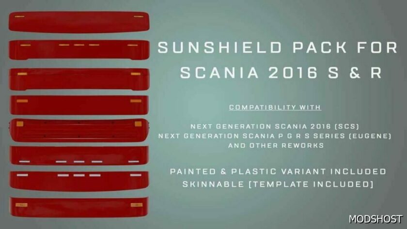 ETS2 Scania Part Mod: NG S/R Sunshield Pack 1.49 (Featured)