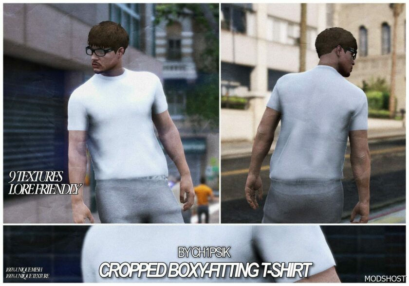 GTA 5 Player Mod: Boxy-Fitting Slim T-Shirt MP Male V1.1 (Featured)