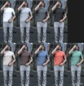 GTA 5 Player Mod: Boxy-Fitting Slim T-Shirt MP Male V1.1 (Image #2)