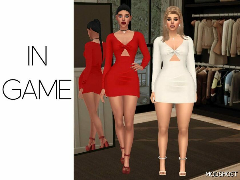 Sims 4 Teen Clothes Mod: Hailey – Mini Dress (Featured)