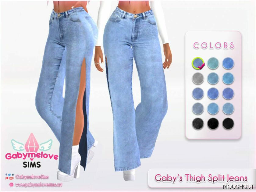 Sims 4 Clothes Mod: Gaby’s Thigh Split Jeans (Featured)