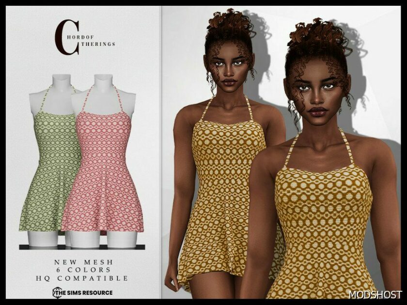 Sims 4 Female Clothes Mod: Short Dress D-353 (Featured)