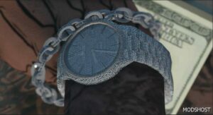 GTA 5 Player Mod: Iced AP (Audemars Piguet) Watch for Franklin (Featured)