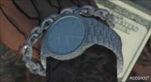 GTA 5 Player Mod: Iced AP (Audemars Piguet) Watch for Franklin (Image #2)