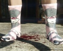 GTA 5 Player Mod: Trippy Socks for Females (Hello Kitty Retextured) (Image #4)