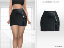 Sims 4 Bottoms Clothes Mod: Leather Skirt (Featured)