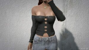 GTA 5 Player Mod: Knit Crop TOP for MP Female (Featured)