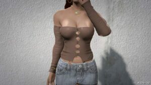 GTA 5 Player Mod: Knit Crop TOP for MP Female (Image #2)