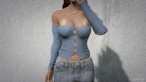 GTA 5 Player Mod: Knit Crop TOP for MP Female (Image #4)