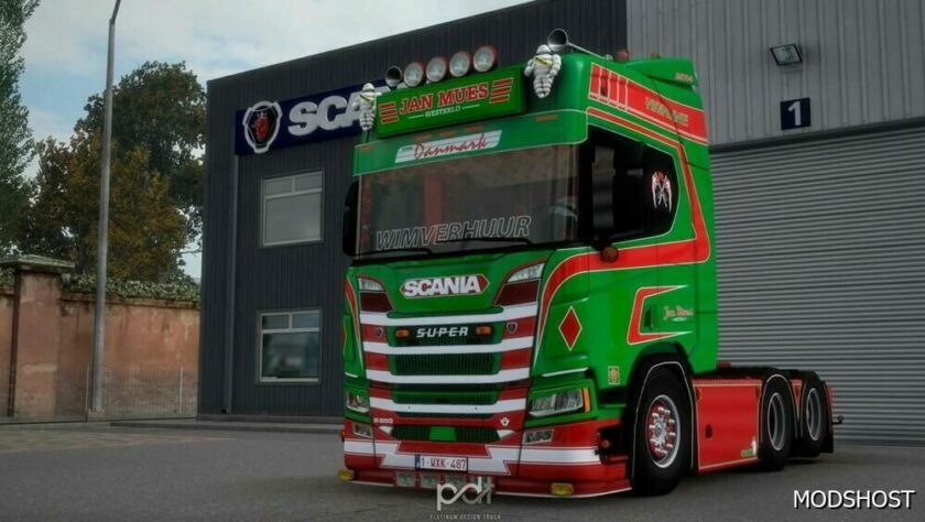 ETS2 Scania Truck Mod: R650 + JAN Mues Trailer V5.0 (Featured)