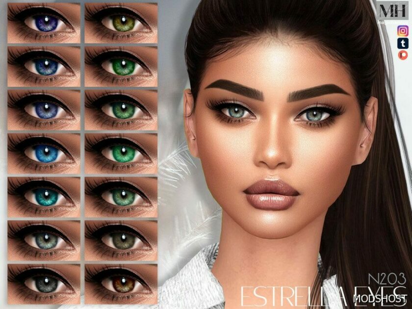 Sims 4 Mod: Estrella Eyes N203 (Featured)