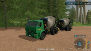 FS22 Kamaz Truck Mod: Concrete Mixer + Trailer V2.0 (Featured)