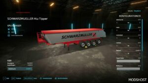 FS22 Mod: Schwarz Mueller ALU 4 Axles Tipper Trailer V1.0.0.1 (Featured)