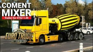 ETS2 Trailer Mod: Animated Cement Mixer 1.49 (Featured)