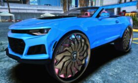 GTA 5 Chevrolet Vehicle Mod: Camaro ZL1 Convertible on 32 Inch Dubs (Featured)