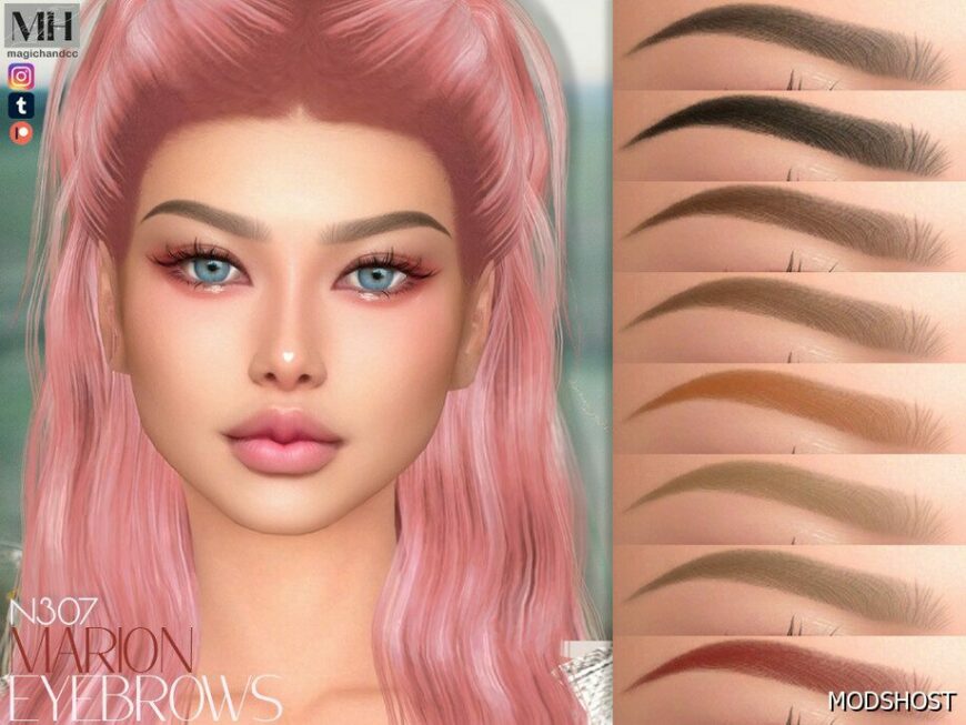 Sims 4 Eyebrows Hair Mod: Marion Eyebrows N307 (Featured)