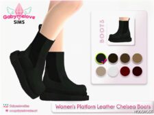 Sims 4 Female Shoes Mod: Women’s Platform Leather Chelsea Boots (Featured)