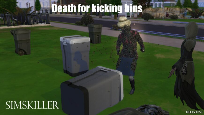 Sims 4 Mod: Death by Kicking Bins (Featured)