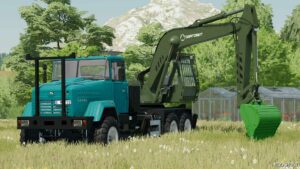 FS22 Mod: Kraz 65032 Truck with Excavator (Image #3)