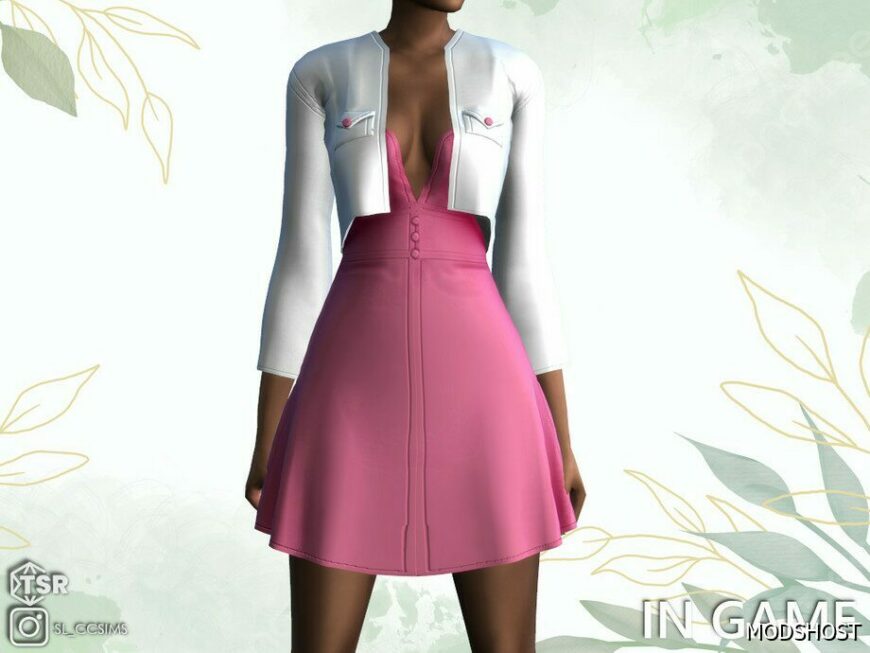 Sims 4 Elder Clothes Mod: SpringFlorals Dress #1 (Featured)