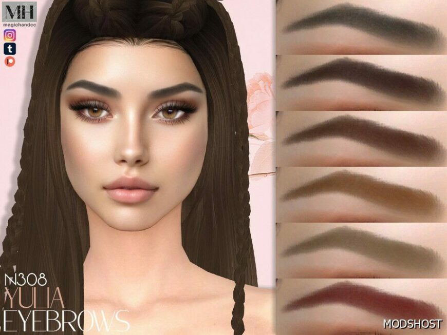 Sims 4 Eyebrows Hair Mod: Yulia Eyebrows N308 (Featured)