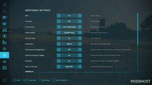 FS22 Mod: Additional Game Settings V1.2.0.1 (Image #2)