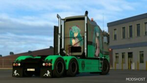 ETS2 Kenworth Mod: Hatsune Miku Skin for Overfloater Kenworth K100-E (Image #3)