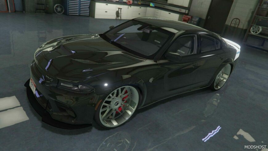 GTA 5 Dodge Vehicle Mod: Charger SRT Demon Daytona Mafia on Forgiatos (Featured)