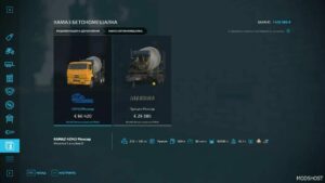 FS22 Kamaz Truck Mod: 45143 Concrete Mixer + Trailer V2.2 (Featured)