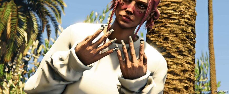 GTA 5 Player Mod: BOW Duck Nails for MP Female (Featured)