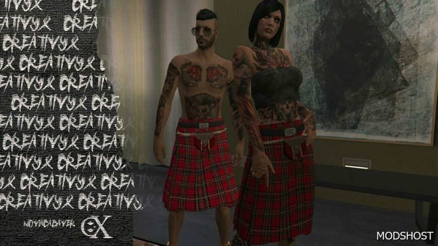 GTA 5 Player Mod: Kilt MP Female & MP Male (Featured)